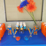Blue and Orange Party Table