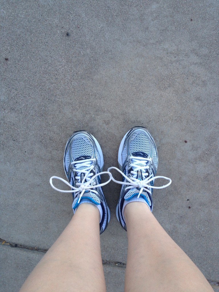 I got my running shoes on!