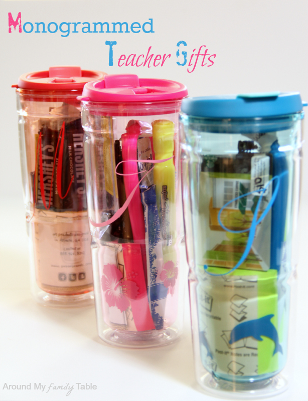 teachers tumblers for Teacher Family Around Monogrammed  My Gifts Table