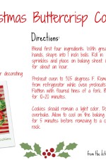 Christmas Buttercrisp Cookies Recipe Card