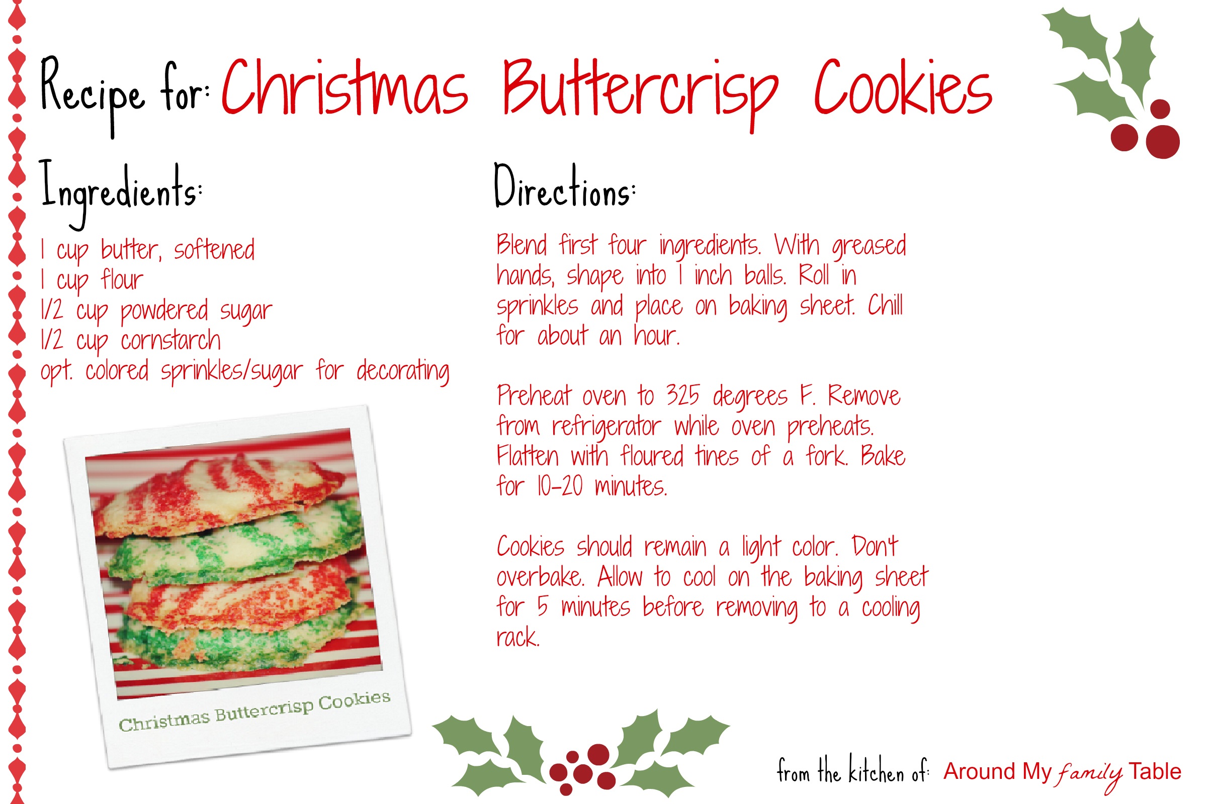 christmas buttercrisp cookies recipe card around my christmas buttercrisp cookies recipe card around my