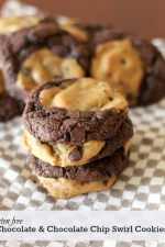Gluten Free Chocolate & Chocolate Chip Swirl Cookies