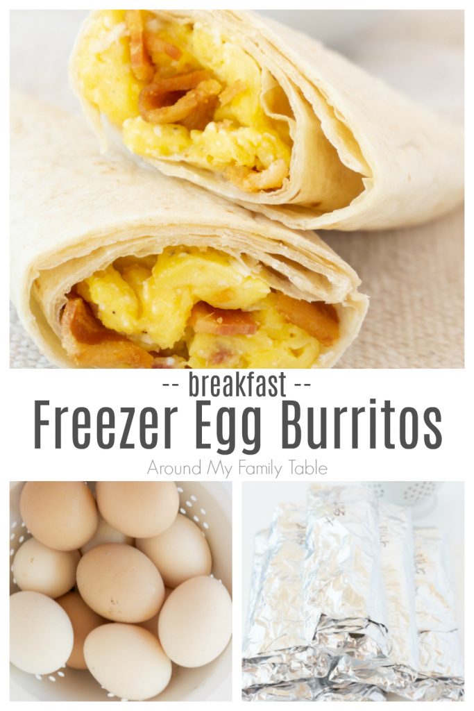 breakfast freezer egg burritos collage