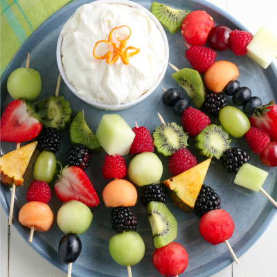 Fruit Kabobs and Fruit Dip