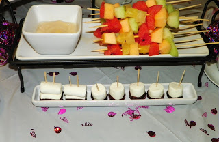 fruit kabobs and dip