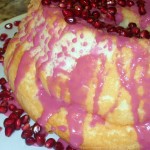 Angel Food Cake with Pomegranate Glaze