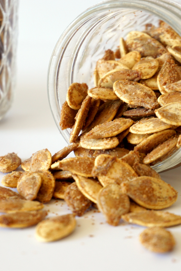 You'll love this spicy take on traditional roasted pumpkin seeds in my Roasted Spiced Pumpkin Seeds recipe.  It's a family favorite!