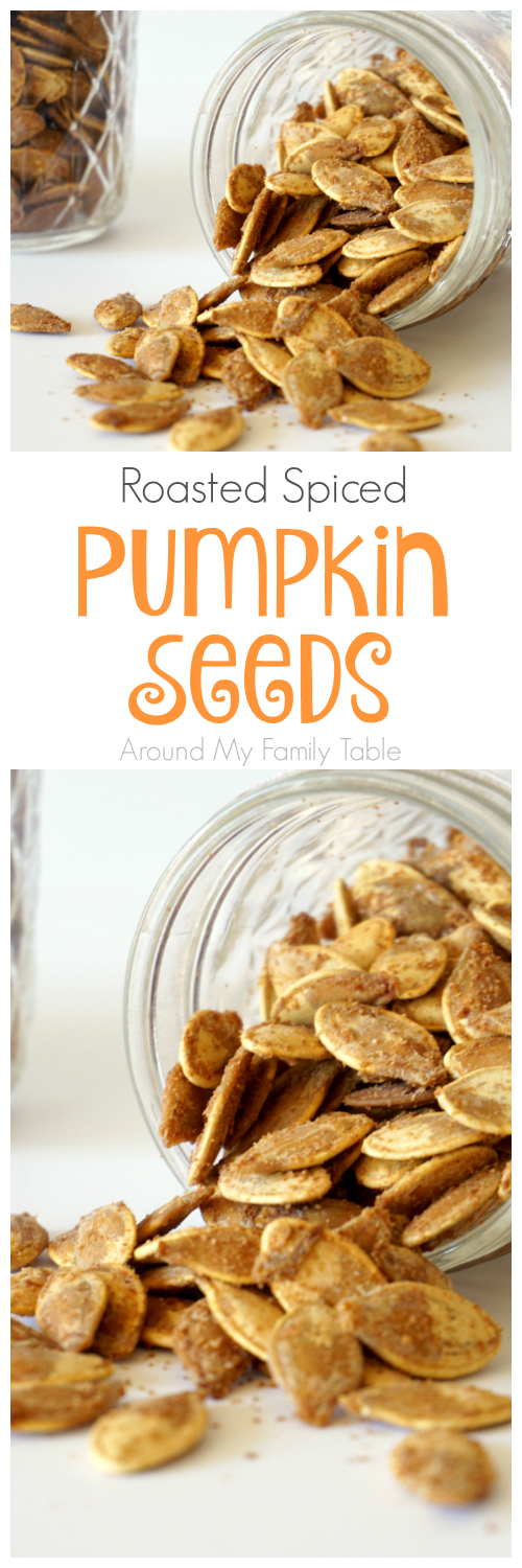 You'll love this spicy take on traditional roasted pumpkin seeds in my Roasted Spiced Pumpkin Seeds recipe.  It's a family favorite!