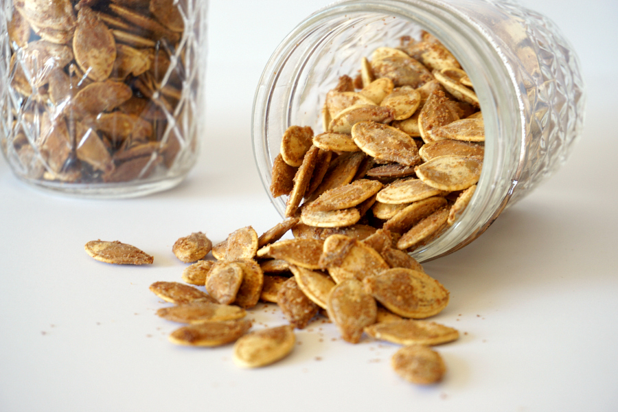 You'll love this spicy take on traditional roasted pumpkin seeds in my Roasted Spiced Pumpkin Seeds recipe.  It's a family favorite!