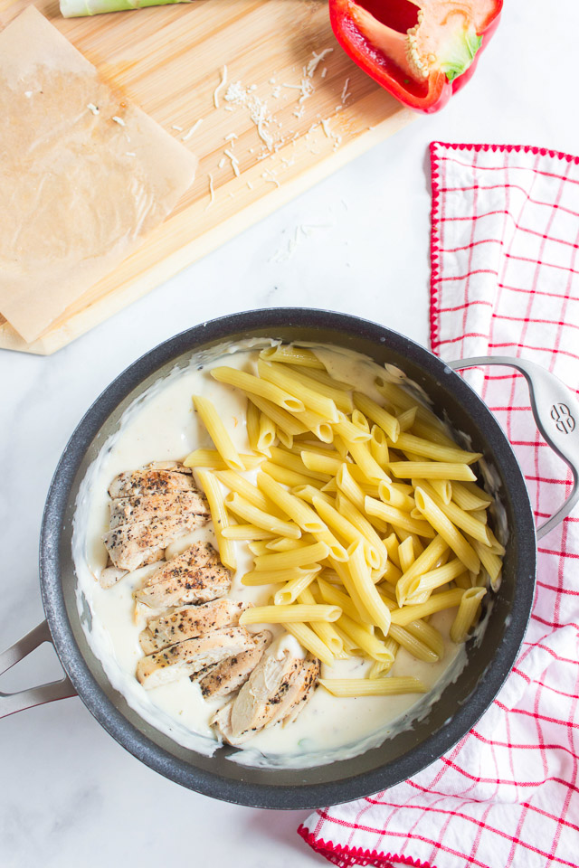 Cheesy Chicken Penne process