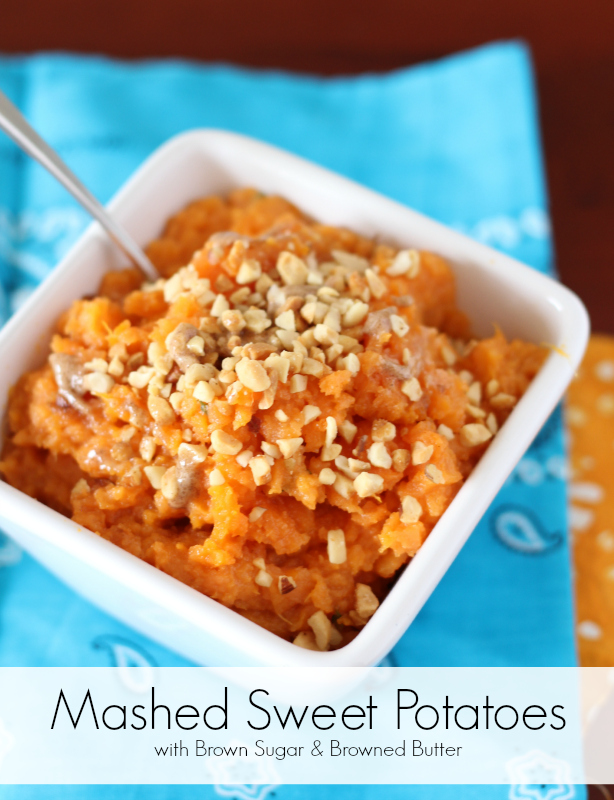 These Mashed Sweet Potatoes with Browned Butter are sweet and nutty plus the browned butter adds a delicious twist to classic mashed sweet potatoes.  This is the only way I make mashed sweet potatoes anymore.