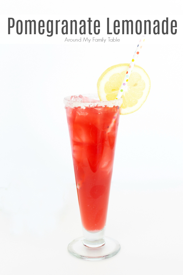 A tall glass of Pomegranate Lemonade is just what summer ordered! #pomegrante #lemonade