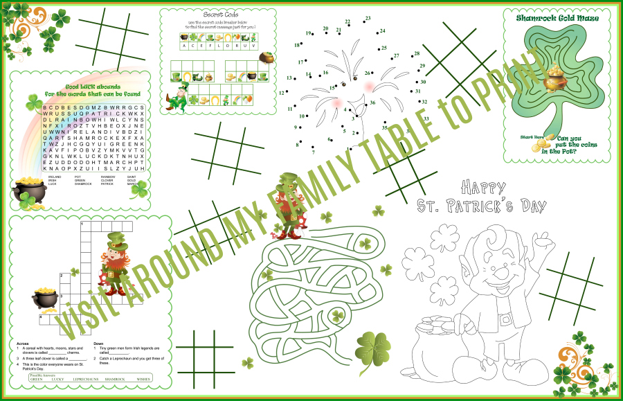 St. Patrick's Day Kids Printable Activity