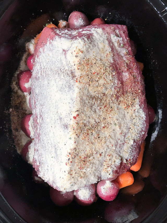 pot roast in a slow cooker