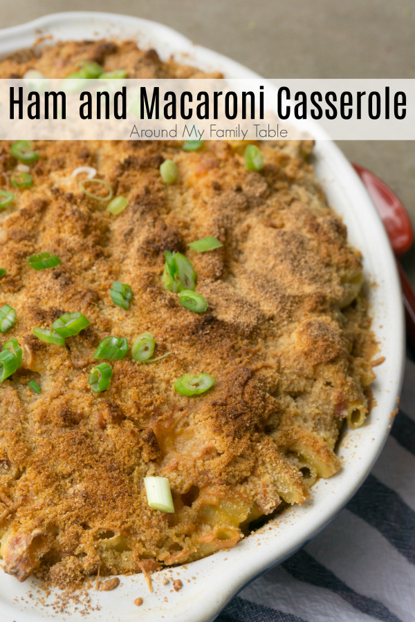 A twist on traditional macaroni and cheese, this Ham and Macaroni Casserole is an easy casserole and is a great use for leftover ham.