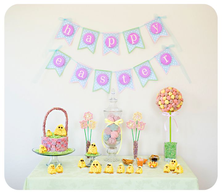 Rice Krispies Easter Table Get in the kitchen with your kids and making lasting memories by creating this beautiful Easter tablescape and fun Easter Rice Krispies Chicks.