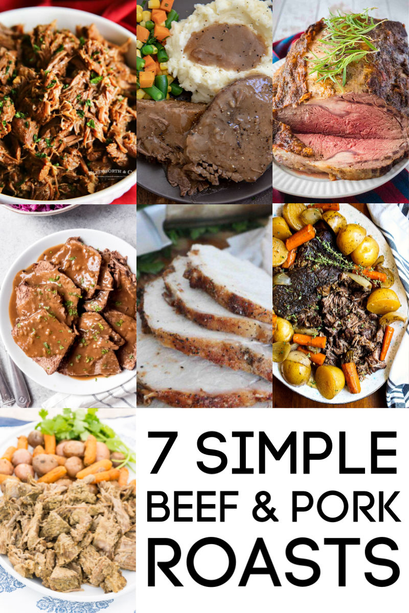 collage of 7 roast recipes
