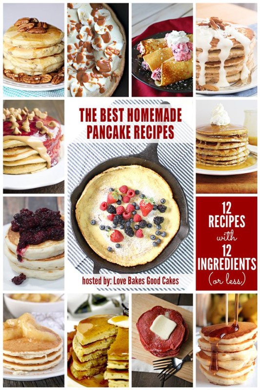 12 Delicious Pancake recipes including Apple Pie Pancakes.