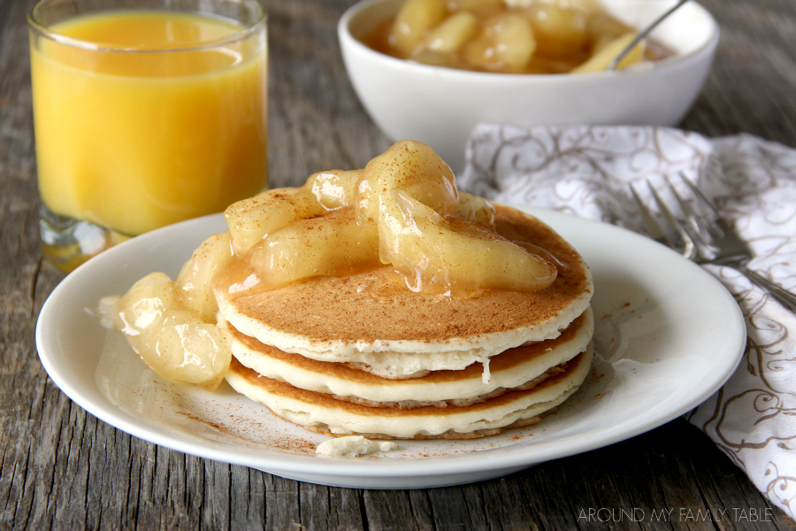 Delicious Apple Pie Pancakes....they're like restaurant pancakes only you get to stay home.
