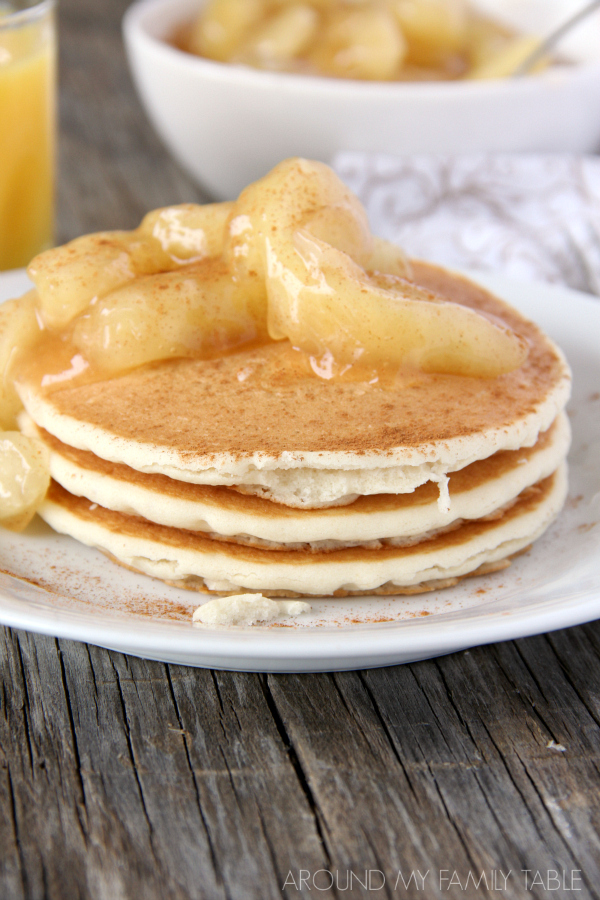 Delicious Apple Pie Pancakes....they're like restaurant pancakes only you get to stay home.