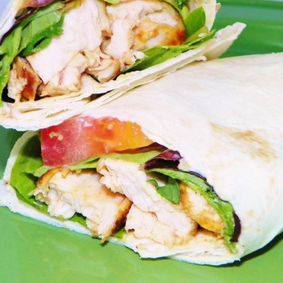 BBQ Chicken Wraps with Garlic Aioli