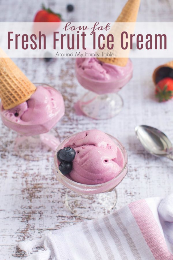 Fresh Fruit Ice Cream FatFree Frozen Dessert Around My Family Table
