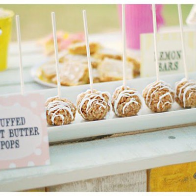 Peanut Butter Stuffed Rice Krispies Treats