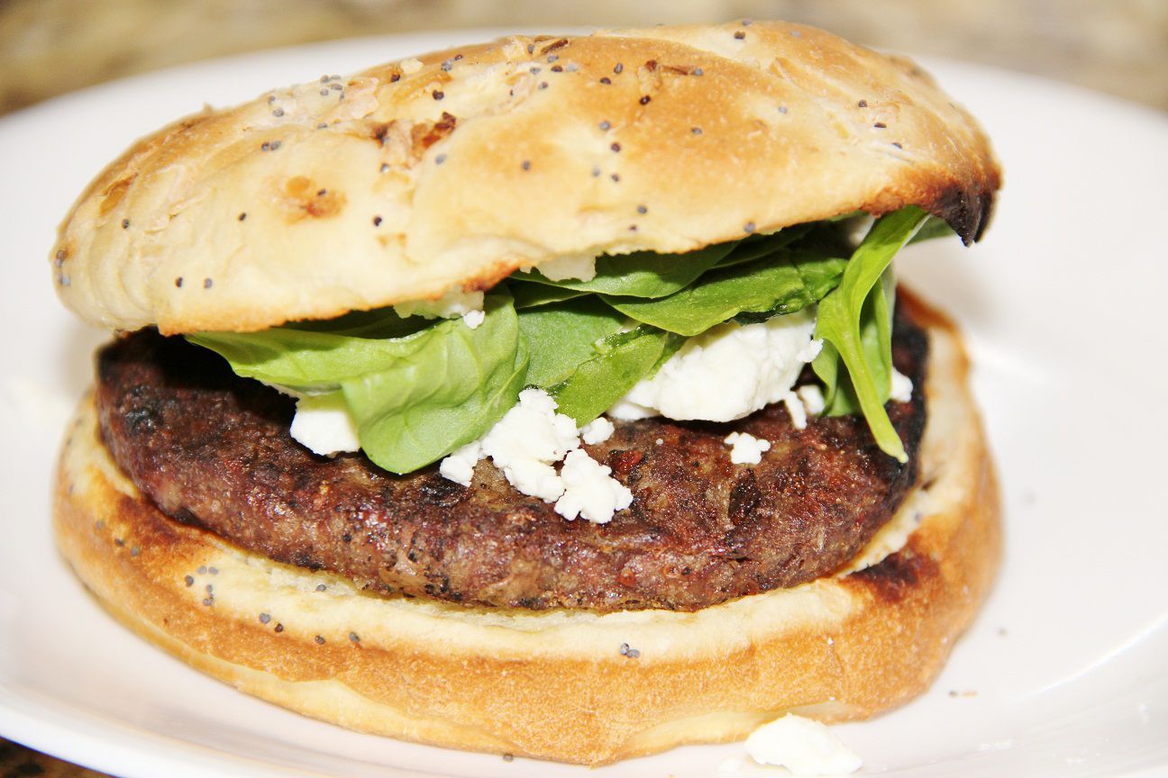 Burgers with Feta &amp; Spinach - Around My Family Table