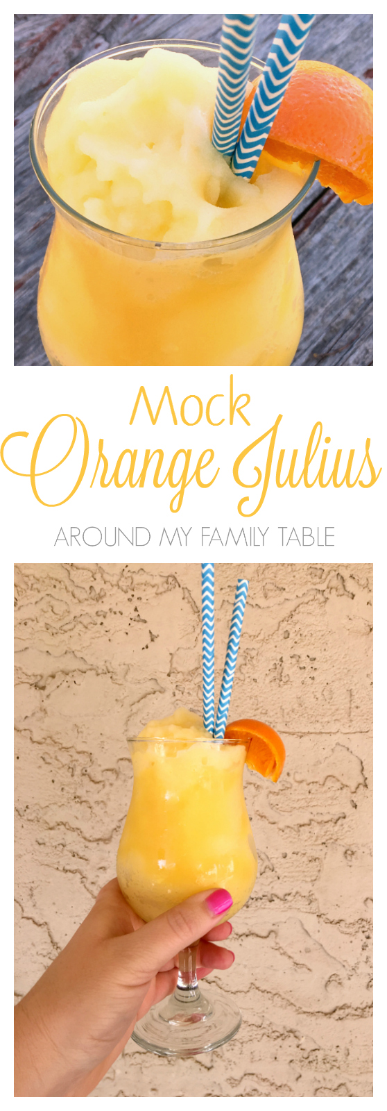 All the flavors of a traditional orange julius, but this MOCK ORANGE JULIUS is my lightened up version that tastes so similar to the real thing that you won't believe that it's good for ya.