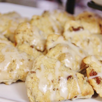 Maple Pecan Scones with Maple Glaze