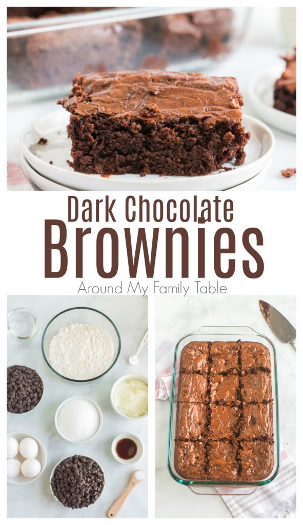 dark chocolate brownies collage