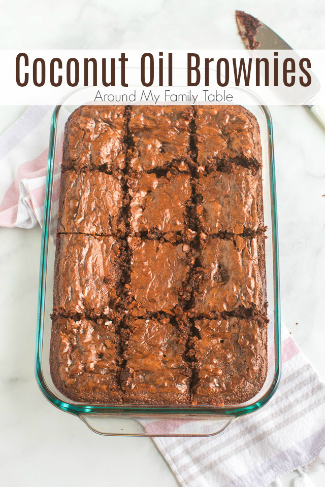 coconut oil brownies in a pan