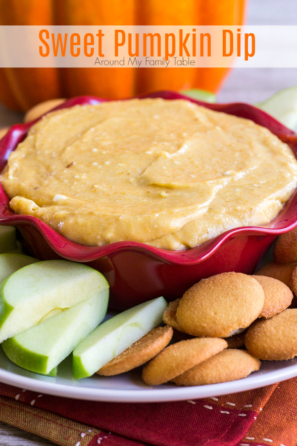 I look forward to making this sweet Pumpkin Dip every fall. It's my #1 requested fall recipe and there is never a bite left. Y'all are gonna love this sweet pumpkin dip with crisp apples, sweet pears, gingersnaps, and graham crackers.