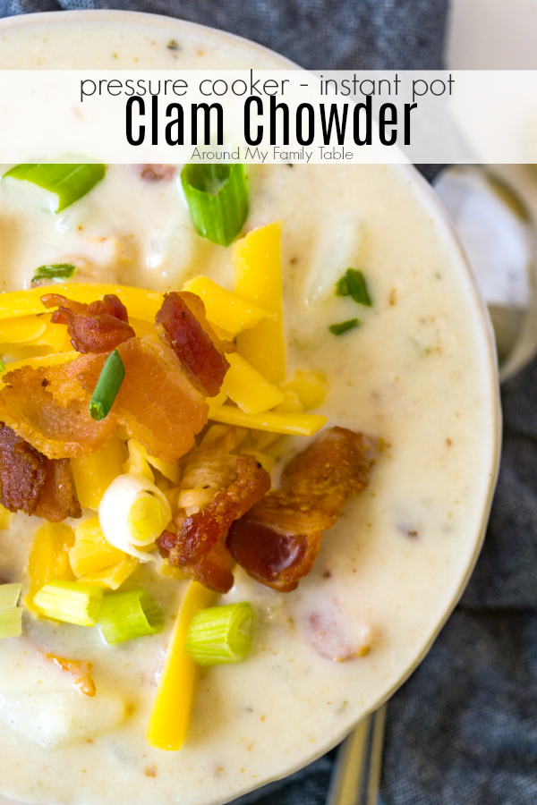 New England Clam Chowder is a rich and creamy soup recipe that you can make in a pressure cooker, Instant Pot, or on a stove top. The best chowder for cold weather!