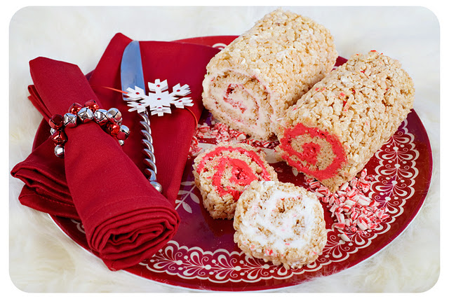 Peppermint Swirl Rice Krispies Roll Ups