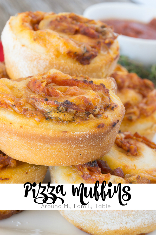 Pizza Muffins are everything you love about pizza rolled up and baked in a muffin tin for a portable lunch or snack!