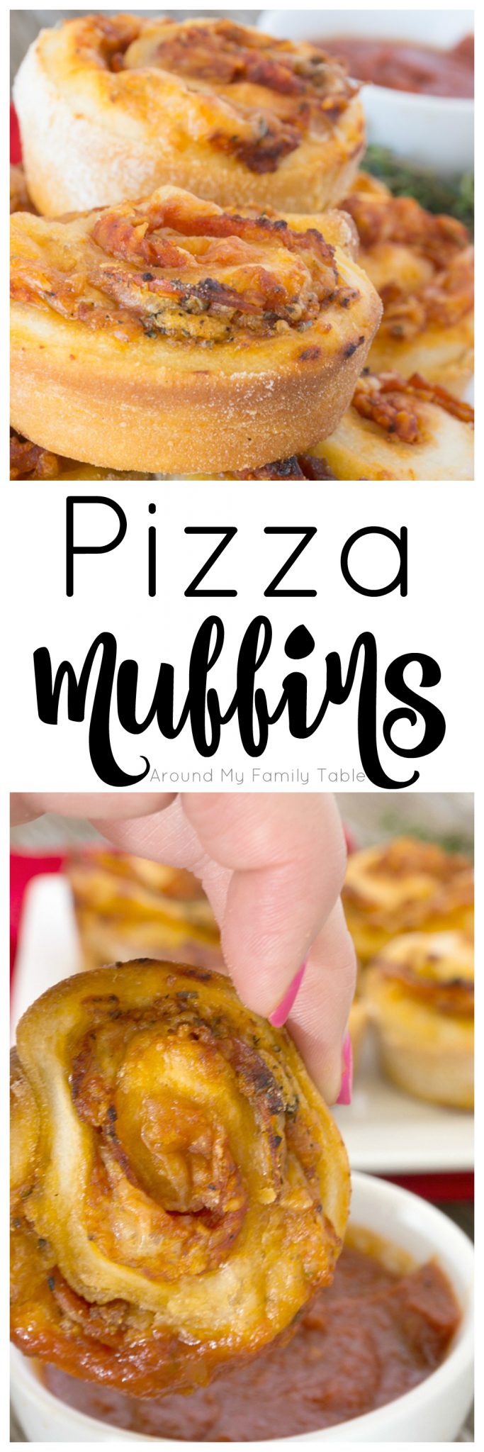 Pizza Muffins are everything you love about pizza rolled up and baked in a muffin tin for a portable lunch or snack!