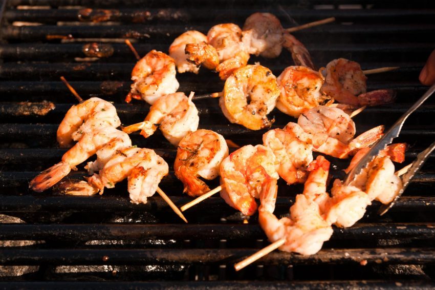 grilling shrimp