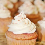 Fresh Strawberry Cupcakes with Almond Buttercream