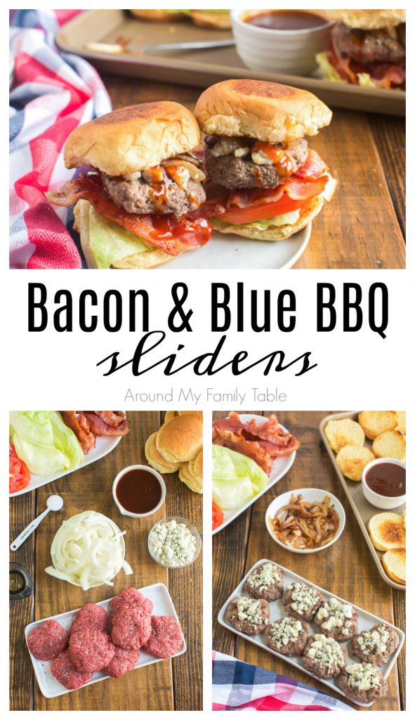 titled photo collage: Bacon and Blue Sliders - Around My Family Table