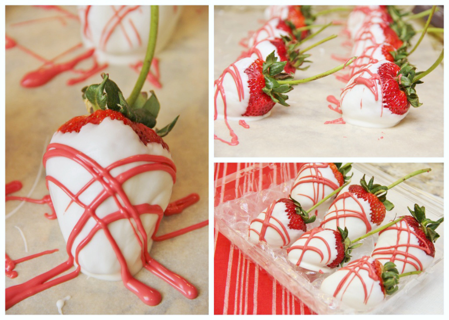 These gorgeous White Chocolate Covered Strawberries make a delicious gift and are super easy to make.  Skip the expensive mail order strawberries and make your own!