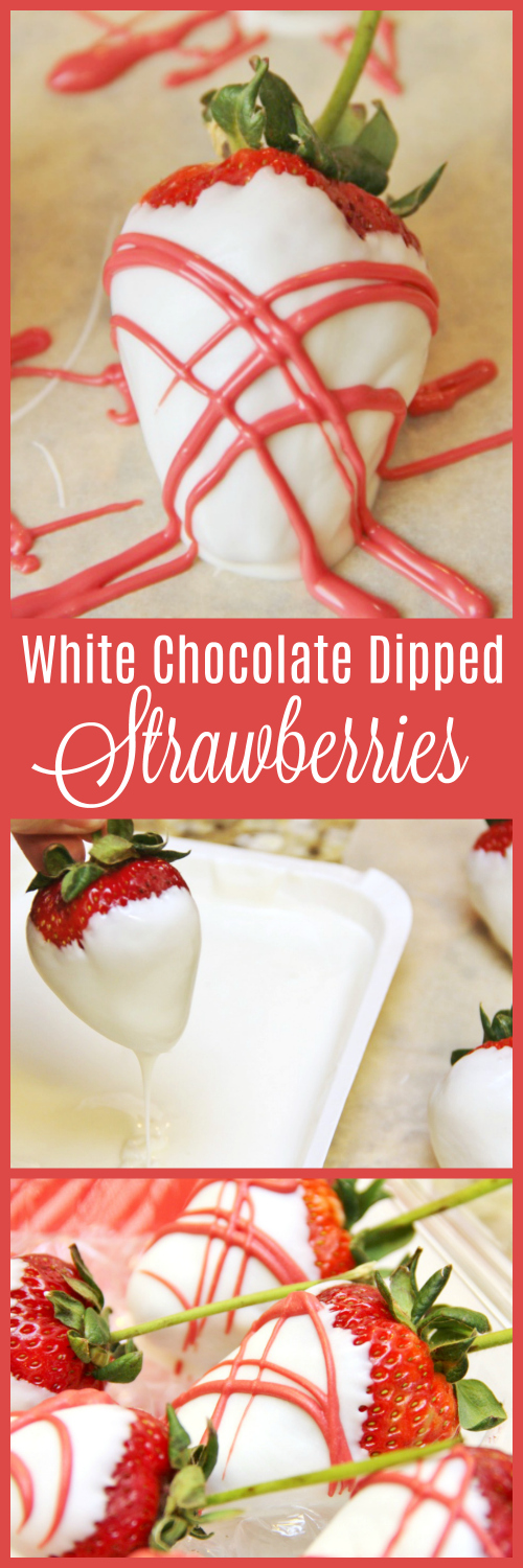 These gorgeous White Chocolate Covered Strawberries make a delicious gift and are super easy to make.  Skip the expensive mail order strawberries and make your own!