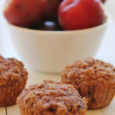 Fresh Plum & Oat Muffins