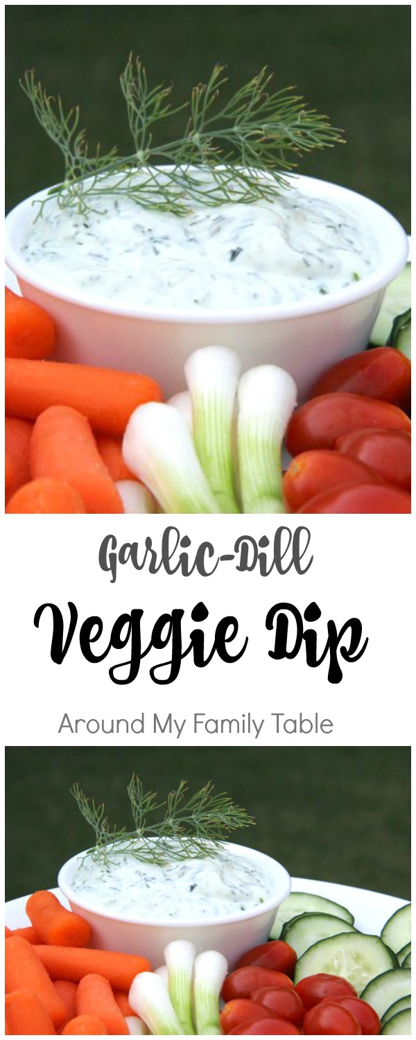 3 Ingredient Easy Garlic-Dill Veggie Dip - the perfect party dip recipe!