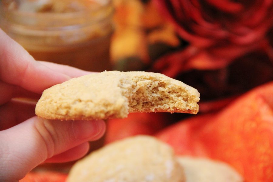 Delicious Pumpkin Butter Sugar Cookies are the perfect texture, not too cake like but not crunchy like a sugar cookie and just the right amount of pumpkin flavor!