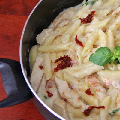 Chicken, Sun Dried Tomatoes, & Parmesan Ziti