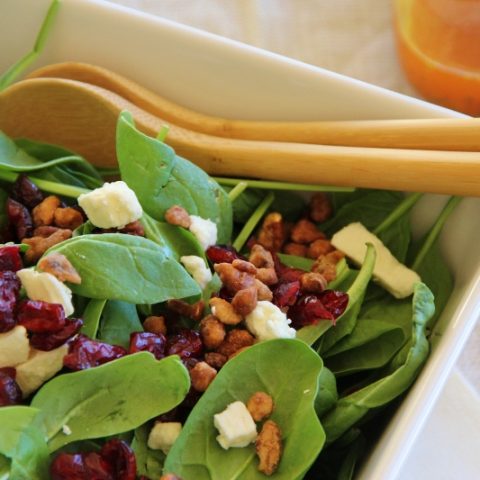 fall inspired spinach salad