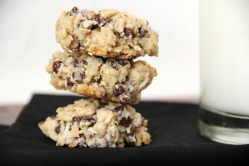 These Coconut Chocolate Chip Oatmeal Cookies are a cinch to make and can easily be made gluten free and vegan if needed. 
