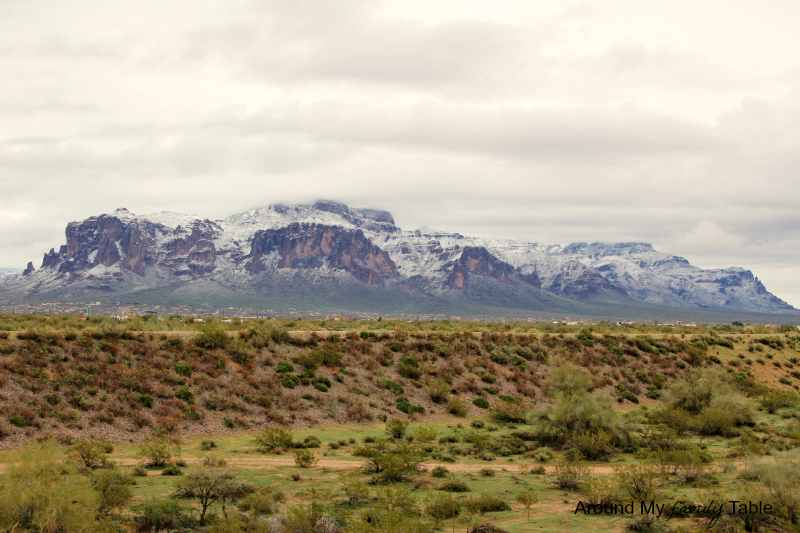 Snow in the Desert {plus a recipe for Snow Ice Cream} | Superstition Mountains in Phoenix, AZ