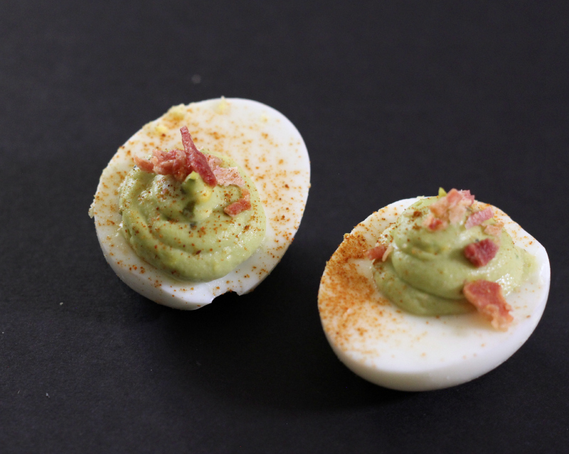 Avocado Bacon Deviled Eggs